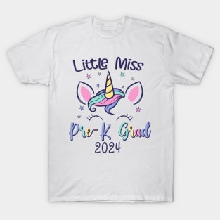 Little Miss Pre K Grad Preschool Prek Graduation 2024 Kids T-Shirt